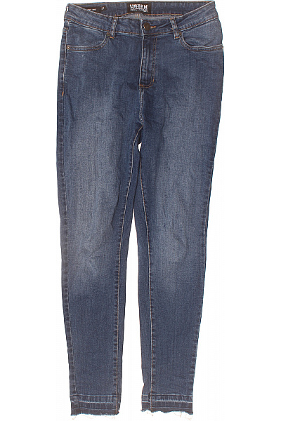 URBAN CLASSICS Dámské Džíny Skinny Modré Strečové S Roztřepenými Nohavicemi Velikost 29