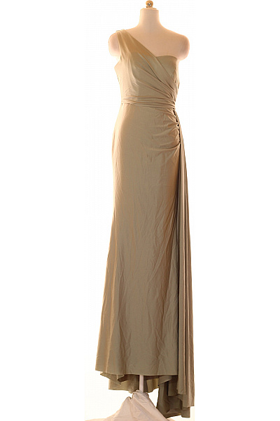 Dlouhé společenské šaty s odhaleným ramenem khaki Velikost 6 | Unimoda | obrázek 2