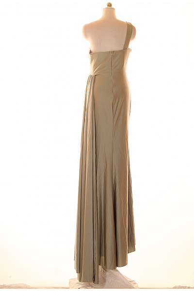 Dlouhé společenské šaty s odhaleným ramenem khaki Velikost 6 | Unimoda | obrázek 3