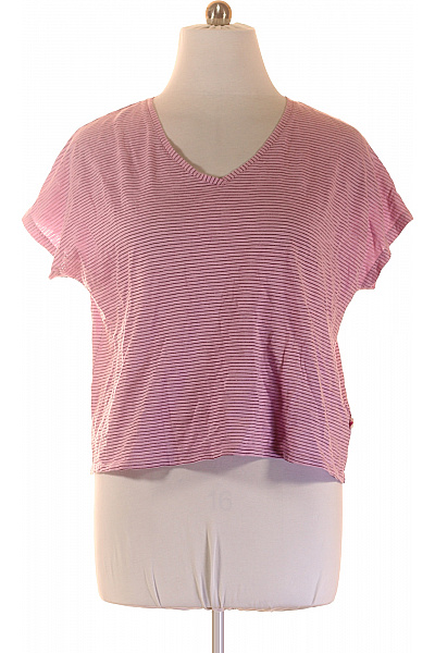 LIEBLINGSSTÜCK růžové pruhované bavlněné tričko s krátkým rukávem crop top Vel. EU 3XL | LIEBLINGSSTÜCK | obrázek 2