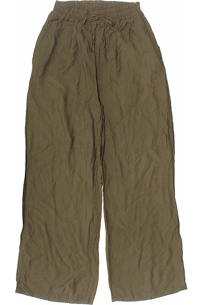 Dámské široké kalhoty s mašlí volnočasové Khaki Velikost EU XL | Unimoda | obrázek 2