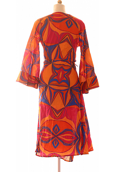 erfurt Dámské šaty s dlouhým rukávem oranžové květované boho Vel. EU L/XL | erfurt | obrázek 2