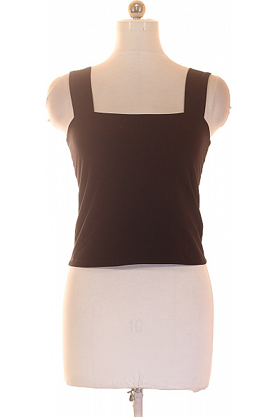 dámské černé tílko bez rukávů basic crop top s hranatým výstřihem Vel. 40 | Unimoda | obrázek 2