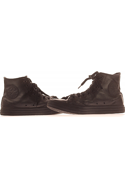 CONVERSE Dámské černé kožené kotníkové tenisky šněrovací Velikost 41 | CONVERSE | obrázek 5