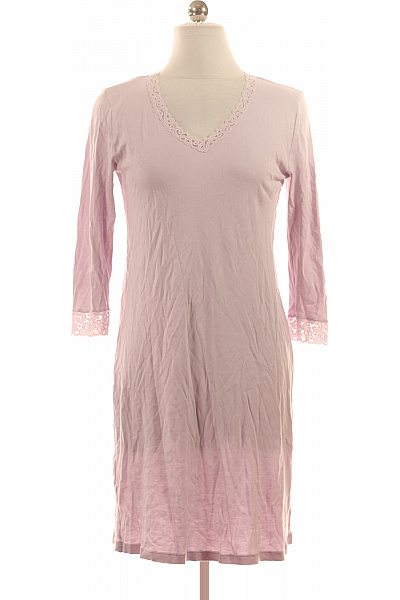 HANRO Dámské Bavlněné Pyžamo Růžové S Krajkou Velikost XS