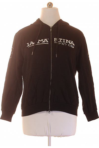 La Martina Mikina S Kapucí Na Zip S Potiskem Streetwear Bavlna Vel. L