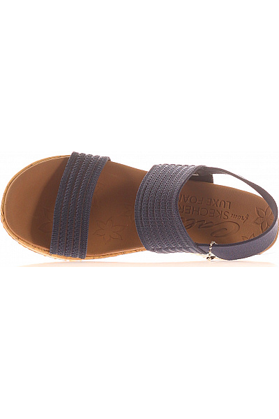SKECHERS Dámské modré textilní sandály na klínku s páskem Vel. 38 | SKECHERS | obrázek 2