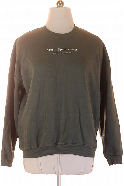 aimn mikina s dlouhým rukávem zelená jednobarevná streetwear přes hlavu Vel. xl | aimn | obrázek 2