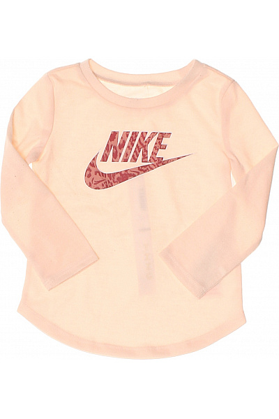 Nike Dětské Tričko S Dlouhým Rukávem Růžové S Potiskem Vel. 80-86