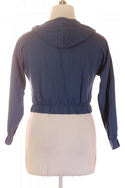 dámská modrá mikina s kapucí a dlouhým rukávem crop Velikost XL | Unimoda | obrázek 2