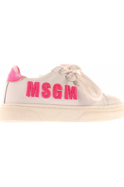 MSGM Dívčí Tenisky Růžové S Logem šněrovací Na Platformě Velikost 21