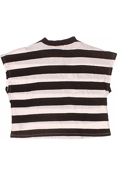 URBAN CLASSICS Dámské tričko krátký rukáv pruhované černé bílé bavlna crop top Velikost m | URBAN CLASSICS | obrázek 3