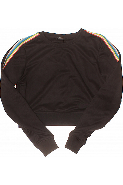 URBAN CLASSICS dámská černá mikina s dlouhým rukávem crop pruhovaná streetwear Vel. S | URBAN CLASSICS | obrázek 2
