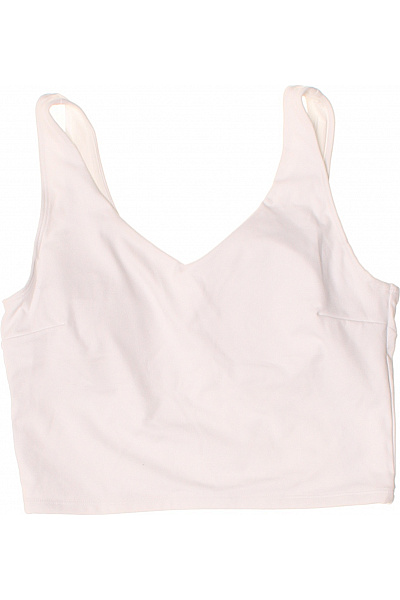 aimn Dámská bílá hladká podprsenka crop top na cvičení Velikost M | aimn | obrázek 2