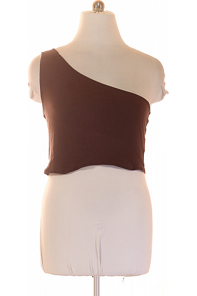 URBAN CLASSICS dámské hnědé tričko bez rukávů asymetrické crop top Velikost XXL | URBAN CLASSICS | obrázek 2