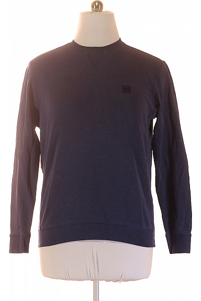 Hugo Boss Pánská Tmavě Modrá Mikina S Dlouhým Rukávem Crewneck Bez Potisku Velikost M
