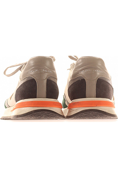 PHILIPPE MODEL Pánské tenisky sportovní volnočasové semišové textilní zelené oranžové Velikost 43 | PHILIPPE MODEL | obrázek 4