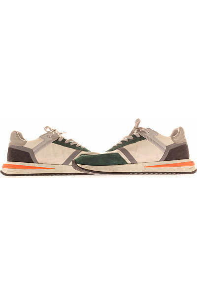 PHILIPPE MODEL Pánské tenisky sportovní volnočasové semišové textilní zelené oranžové Velikost 43 | PHILIPPE MODEL | obrázek 5