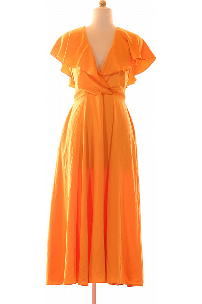 Closet Oranžové Zavinovací šaty Maxi Volnočasové Letní Vel. 38