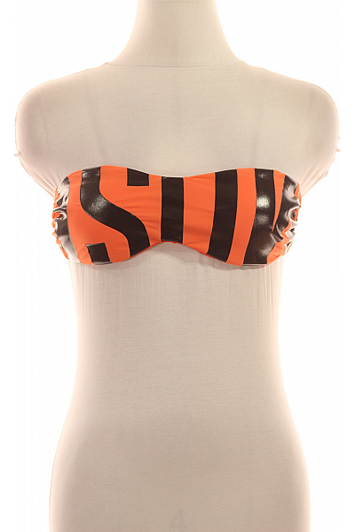 MOSCHINO Dámské plavky pruhované oranžové lesklé bez ramínek Vel. EU 75 | MOSCHINO | obrázek 2