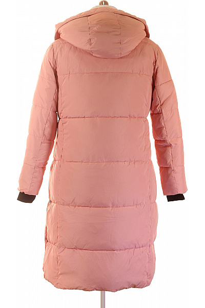 DESIGUAL Dámská růžová dlouhá péřová bunda s kapucí a kožíškem Velikost L | DESIGUAL | obrázek 3
