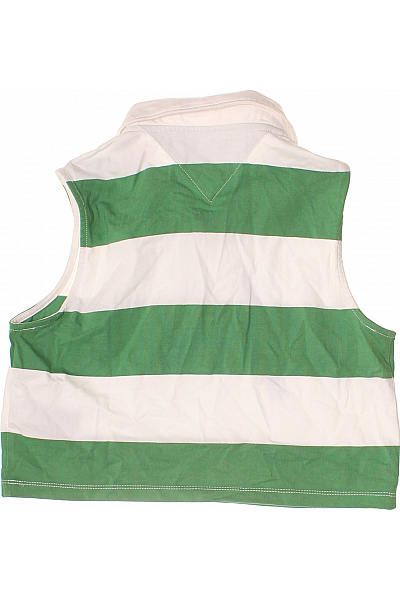 TOMMY HILFIGER zelené pruhované dámské tričko bez rukávů s límečkem crop top Vel. EU M | TOMMY HILFIGER | obrázek 3