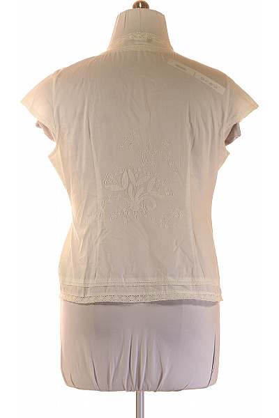 Per Una Bílá bavlněná košile s výšivkou a krajkou Velikost EU L | Per Una | obrázek 3
