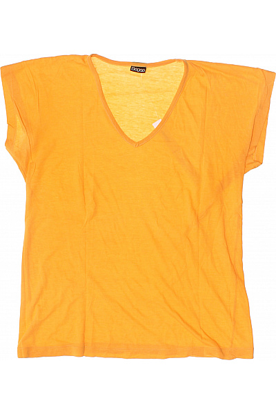 oranžové tričko s krátkým rukávem a hlubokým výstřihem basic Velikost S | Unimoda | obrázek 2