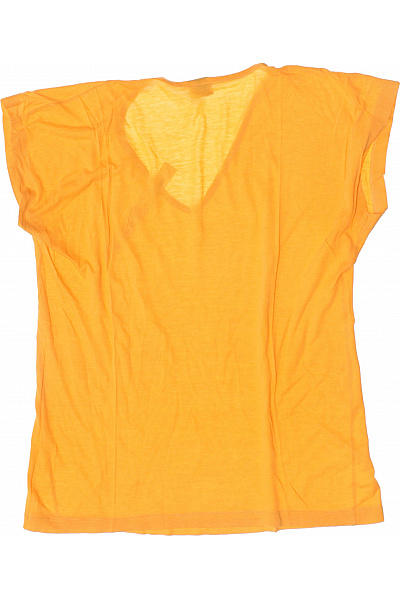 oranžové tričko s krátkým rukávem a hlubokým výstřihem basic Velikost S | Unimoda | obrázek 3