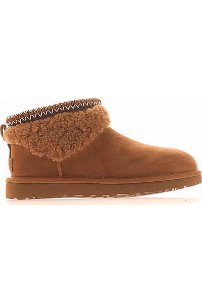 UGG Hnědé Kožené Kotníkové Válenky S Kožíškem Velikost 37