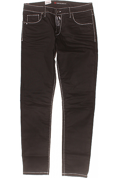 Cipo&Baxx Pánské černé Džíny Skinny S Výšivkou Vel. 33
