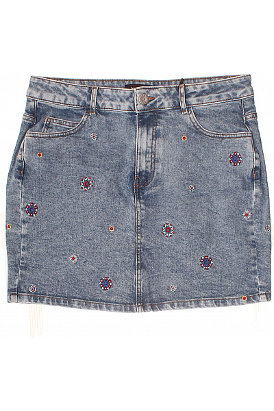 DESIGUAL Dámská džínová sukně mini s výšivkou modrá Vel. 42 | DESIGUAL | obrázek 2