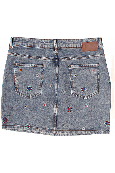 DESIGUAL Dámská džínová sukně mini s výšivkou modrá Vel. 42 | DESIGUAL | obrázek 3