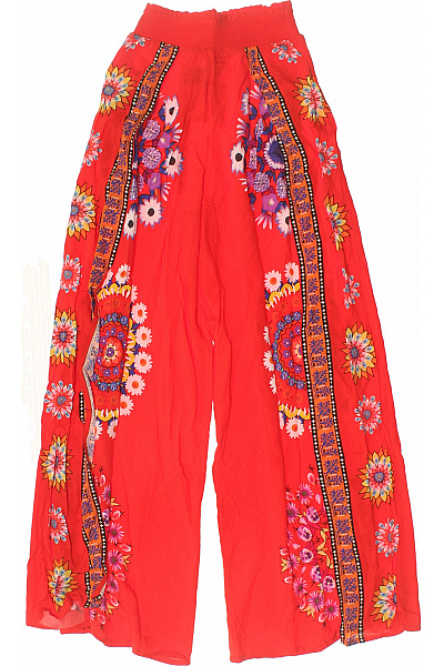 DESIGUAL Dámské červené široké kalhoty květované boho volnočasové Vel. S | DESIGUAL | obrázek 2