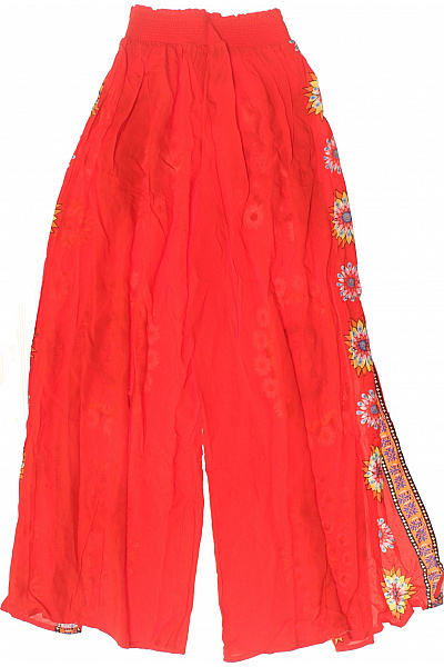 DESIGUAL Dámské červené široké kalhoty květované boho volnočasové Vel. S | DESIGUAL | obrázek 3