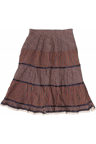 Dámská bavlněná sukně maxi květinová pruhovaná vintage Vel. XS | Unimoda | obrázek 2