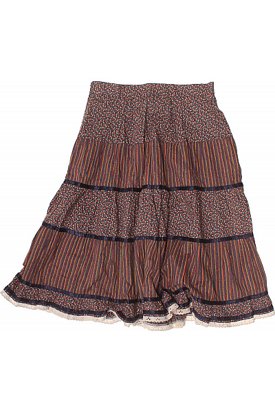 Dámská bavlněná sukně maxi květinová pruhovaná vintage Vel. XS | Unimoda | obrázek 3