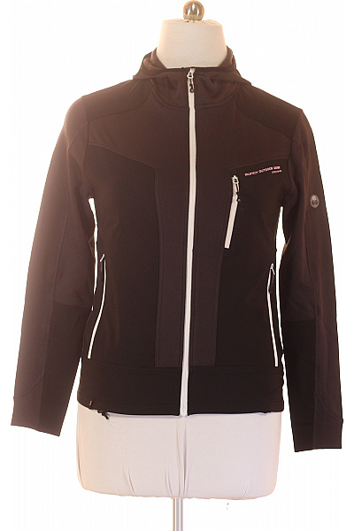 MAUL SPORTS Dámská černá Funkční Mikina S Dlouhým Rukávem Na Zip S Kapucí Outdoor Vel. 48