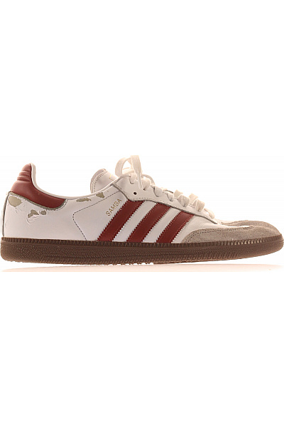 ADIDAS Pánské Tenisky Bílé červené Kožené šněrovací Volnočasové Vel. 43.5
