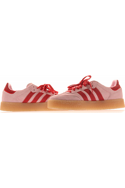 ADIDAS růžové semišové tenisky s červenými pruhy a gumovou podrážkou Vel. 40 2/3 | ADIDAS | obrázek 5