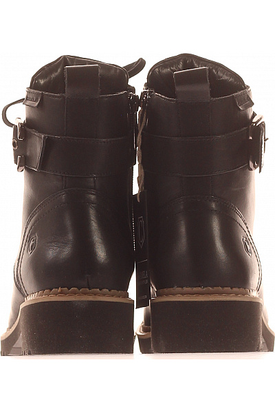 CARMELA Dámské kožené kotníkové boty šněrovací s přezkou černé Velikost 41 | CARMELA | obrázek 4