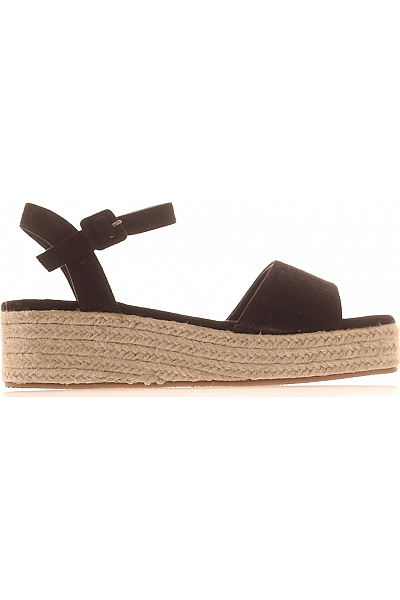 Dámské černé Espadrilky S Páskem A Přezkou Na Platformě Vel. 39
