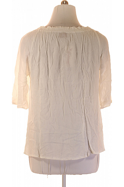 Bílá halenka s krátkým rukávem a výšivkou boho Vel. XXL | Unimoda | obrázek 3
