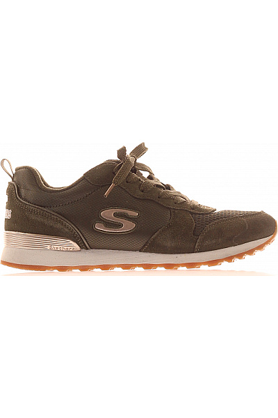 SKECHERS Dámské Tenisky Khaki Semišové Sportovní Volnočasové Velikost 39