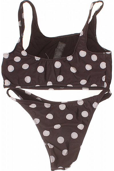 VILA Dámské dvoudílné plavky puntíkované černé crop top Vel. L | VILA | obrázek 3