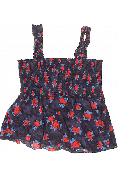 dámská halenka bez rukávů květinová modrá Vel. XS | Unimoda | obrázek 3