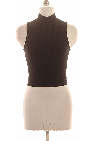 dámské černé tílko crop top se stojáčkem Velikost 36 | Unimoda | obrázek 2