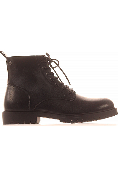 JACK & JONES Pánské černé Kožené Kotníkové šněrovací Boty Vel. 45