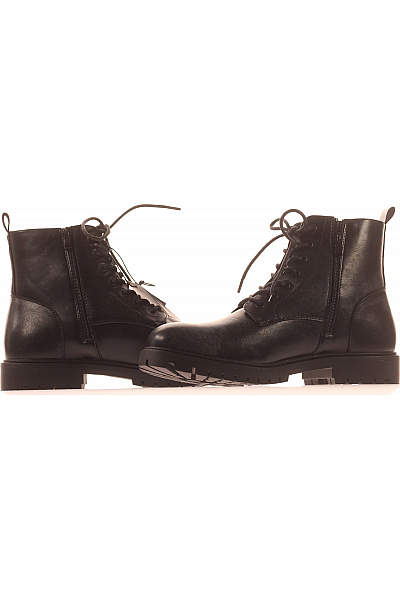 JACK & JONES Pánské černé kožené kotníkové šněrovací boty Vel. 45 | JACK & JONES | obrázek 5