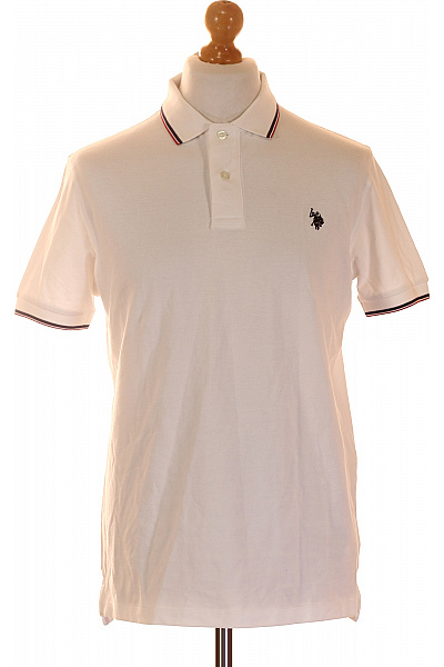 U.S.POLO ASSN. Pánské bílé polo tričko s krátkým rukávem a výšivkou Vel. M | U.S.POLO ASSN. | obrázek 2